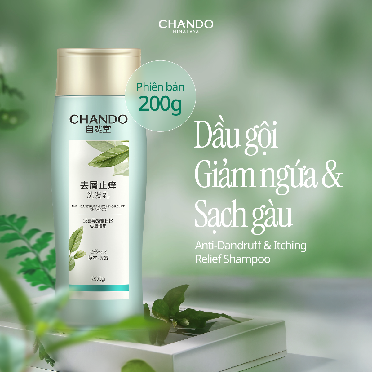 Size Tiện Lợi 200G | Dầu Gội Thảo Mộc Hỗ Trợ Kiềm Dầu, Phồng Tóc, Giảm Gàu Ngứa CHANDO Himalaya Chính Hãng