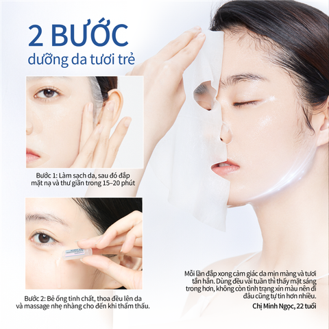 HÀNG TẶNG KHÔNG BÁN | Miếng Mặt Nạ Siêu Tinh Chất 2 Bước 33ml x 1pcs (Kèm ống tinh chất 1.5ml)