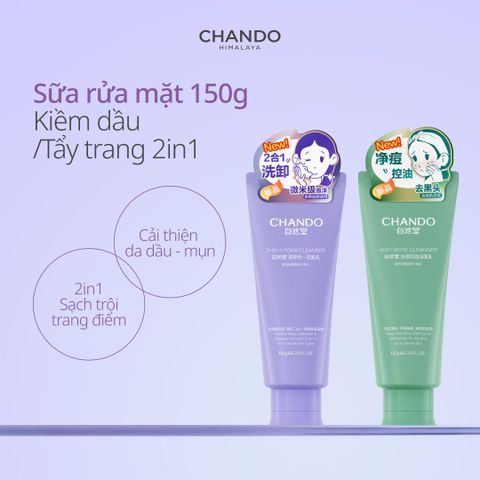 Sữa Rửa mặt Sạch Sâu 150g CHANDO Himalaya Chính Hãng (Chọn 1 Trong 2: Kiềm Dầu/ Tẩy Trang 2in1)