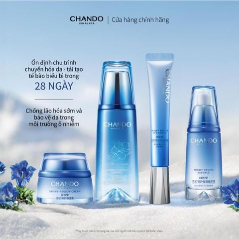Bộ 4 Sản phẩm Dưỡng Ẩm Hỗ Trợ Làm Dịu và Sáng Da, Chứa Niacinamide Snowy Region - Chính hãng CHANDO Himalaya