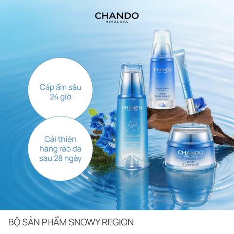 [BỘ 4 SẢN PHẨM] Cấp Ẩm, Làm Sáng & Chăm Sóc Da Rạng Rỡ CHANDO Snowy Region