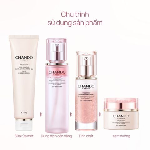 Bộ 4 Sản phẩm Làm sạch & Giúp Phục Hồi Lão Hóa Do Trọng Lực Pink Diamond