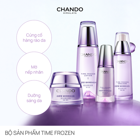 Bộ 4 Sản phẩm Time Frozen  Hỗ Trợ Phục Hồi Da Lão Hoá và Hỗ Trợ Cải Thiện 5 Loại Nếp Nhăn CHANDO Himalaya