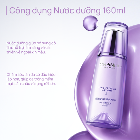 Bộ 4 Sản phẩm Time Frozen  Hỗ Trợ Phục Hồi Da Lão Hoá và Hỗ Trợ Cải Thiện 5 Loại Nếp Nhăn CHANDO Himalaya
