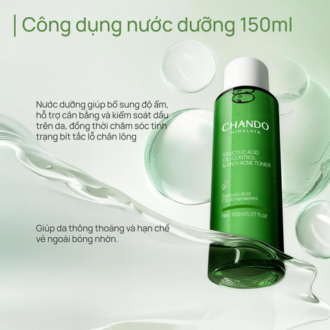 [BỘ 3 SẢN PHẨM] Kiểm Soát Dầu & Hỗ Trợ Giảm Mụn CHANDO Salicylic Acid