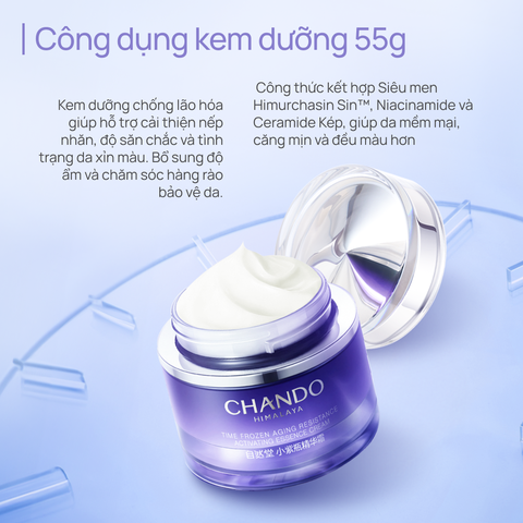 [BỘ 2 SẢN PHẨM] Mờ Nhăn, Tái Tạo Da & Dưỡng Sáng Toàn Năng CHANDO New Time Frozen