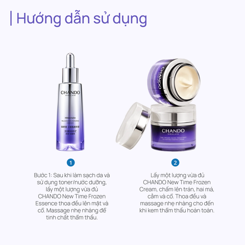 [BỘ 2 SẢN PHẨM] Mờ Nhăn, Tái Tạo Da & Dưỡng Sáng Toàn Năng CHANDO New Time Frozen