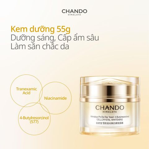 Kem Dưỡng Cấp Ẩm, Hỗ Trợ Dưỡng trắng và Chống Lão Hoá Chứa Niacinamide CellCrystal - Chính hãng CHANDO Himalaya 55g