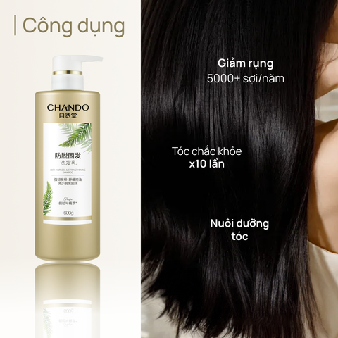 Dầu Gội Ngăn Ngừa Rụng Tóc & Nuôi Dưỡng Tóc Chắc Khỏe CHANDO Anti-Hairloss & Strengthening Shampoo 600ml