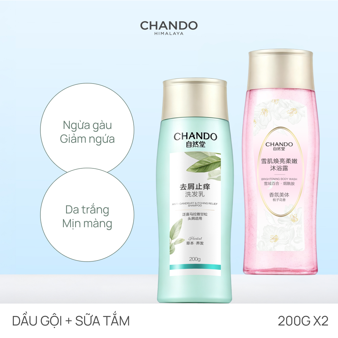 COMBO TẮM - GỘI TÓC SẠCH DA TRẮNG SÁNG CHANDO 200G (NHIỀU PHÂN LOẠI)