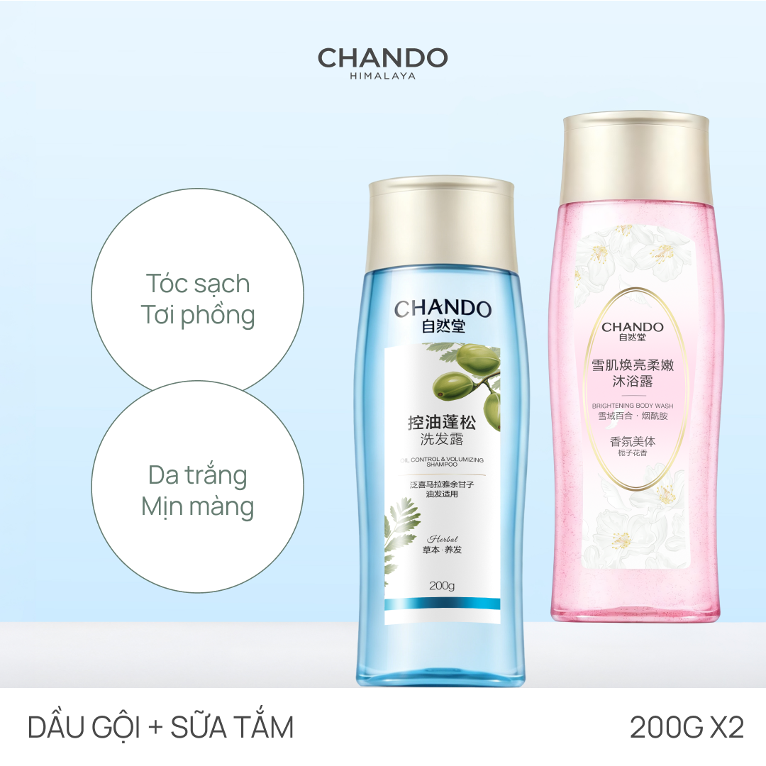 COMBO TẮM - GỘI TÓC SẠCH DA TRẮNG SÁNG CHANDO 200G (NHIỀU PHÂN LOẠI)
