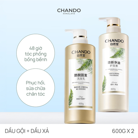 Combo Gội Xả Thảo Dược Thiên Nhiên 600g Nhiều Phân Loại (Kiểm Soát dầu/ Ngăn Ngừa Gàu/ Dưỡng tóc/ Giảm Rụng) CHANDO Himalaya