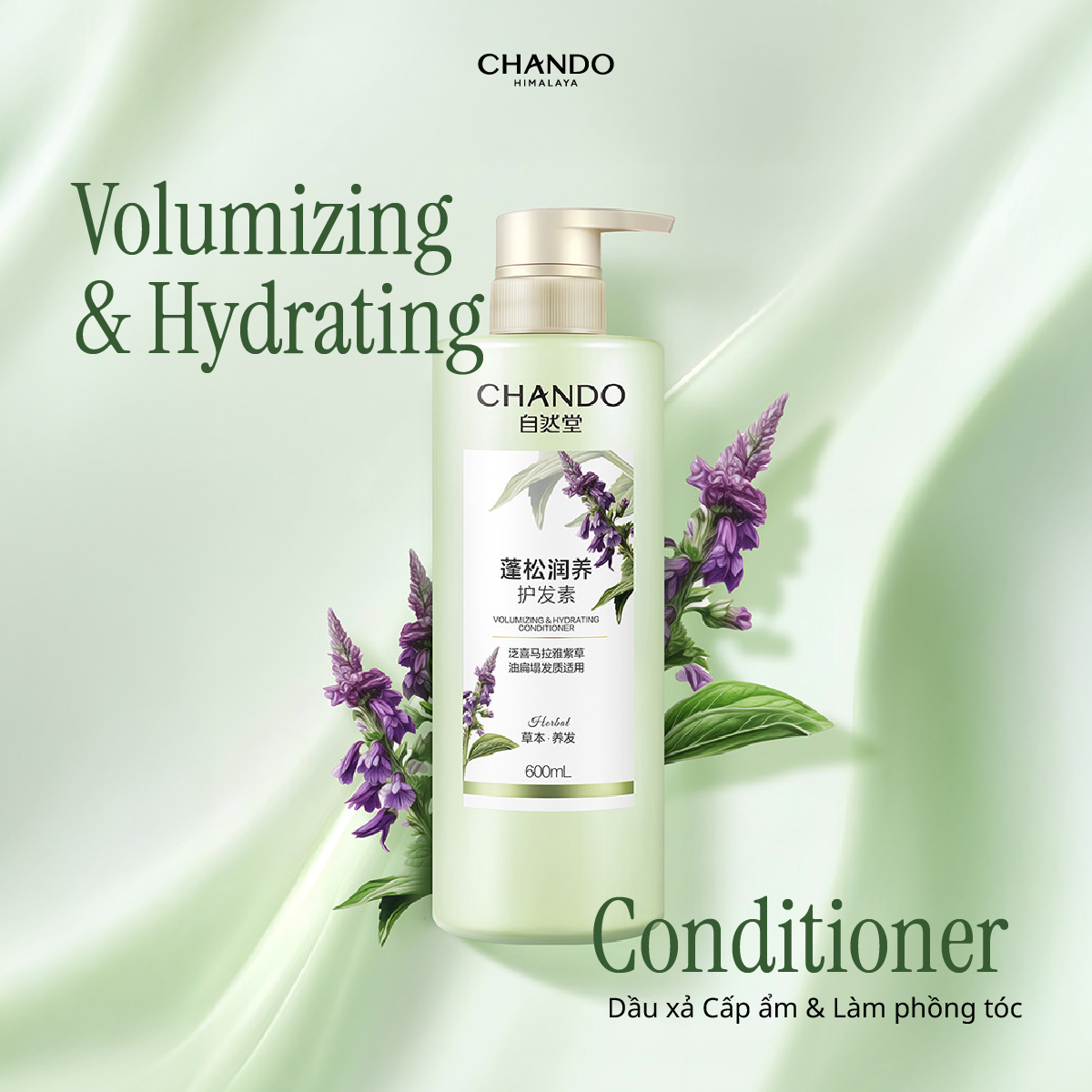 Dầu Xả Cấp Ẩm Làm Phồng Tóc CHANDO Himalaya Giúp Nuôi Dưỡng Tóc Chắc Khoẻ 600g Hàng Chính Hãng