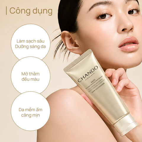 Sữa Rửa Mặt Dưỡng Sáng, Mờ Thâm Và Chống Lão Hoá CHANDO CellCrystal Whitening Moisturizing Cleanser 120g