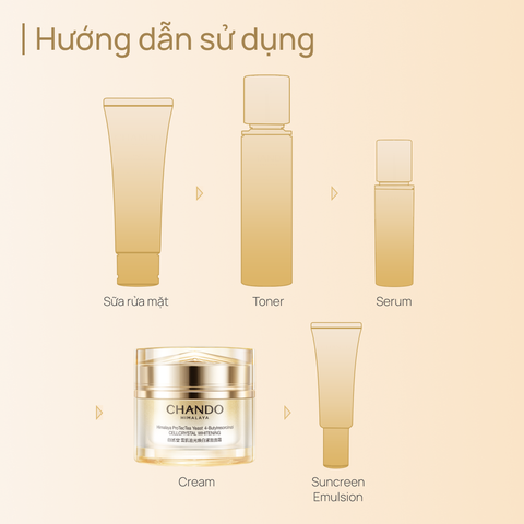 Kem Dưỡng Trắng, Mờ Thâm, Mờ Nám Sạm & Chống Lão Hóa CHANDO CellCrystal Whitening Radiance Rejuvenating Cream 55g