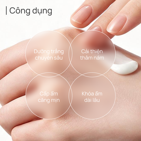 Kem Dưỡng ẩm, Dưỡng sáng, Hỗ trợ mờ thâm nám CHANDO Crystal White 50g