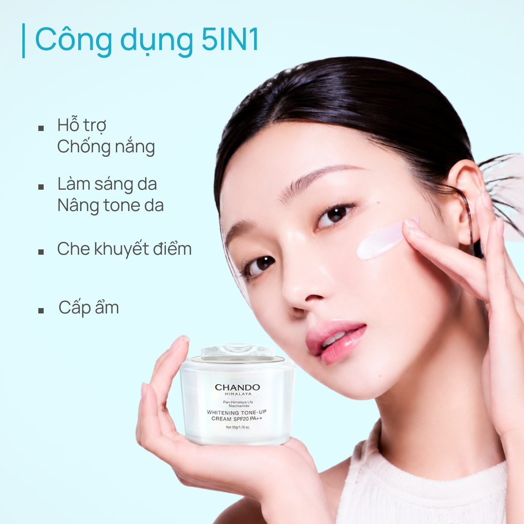 Kem Dưỡng Nâng Tone Hỗ Trợ Dưỡng Sáng Da SPF20/PA++ CHANDO Himalaya 50G