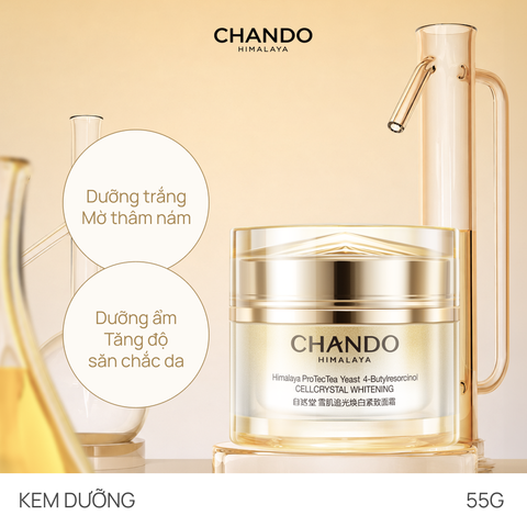 Kem Dưỡng Trắng, Mờ Thâm, Mờ Nám Sạm & Chống Lão Hóa CHANDO CellCrystal Whitening Radiance Rejuvenating Cream 55g