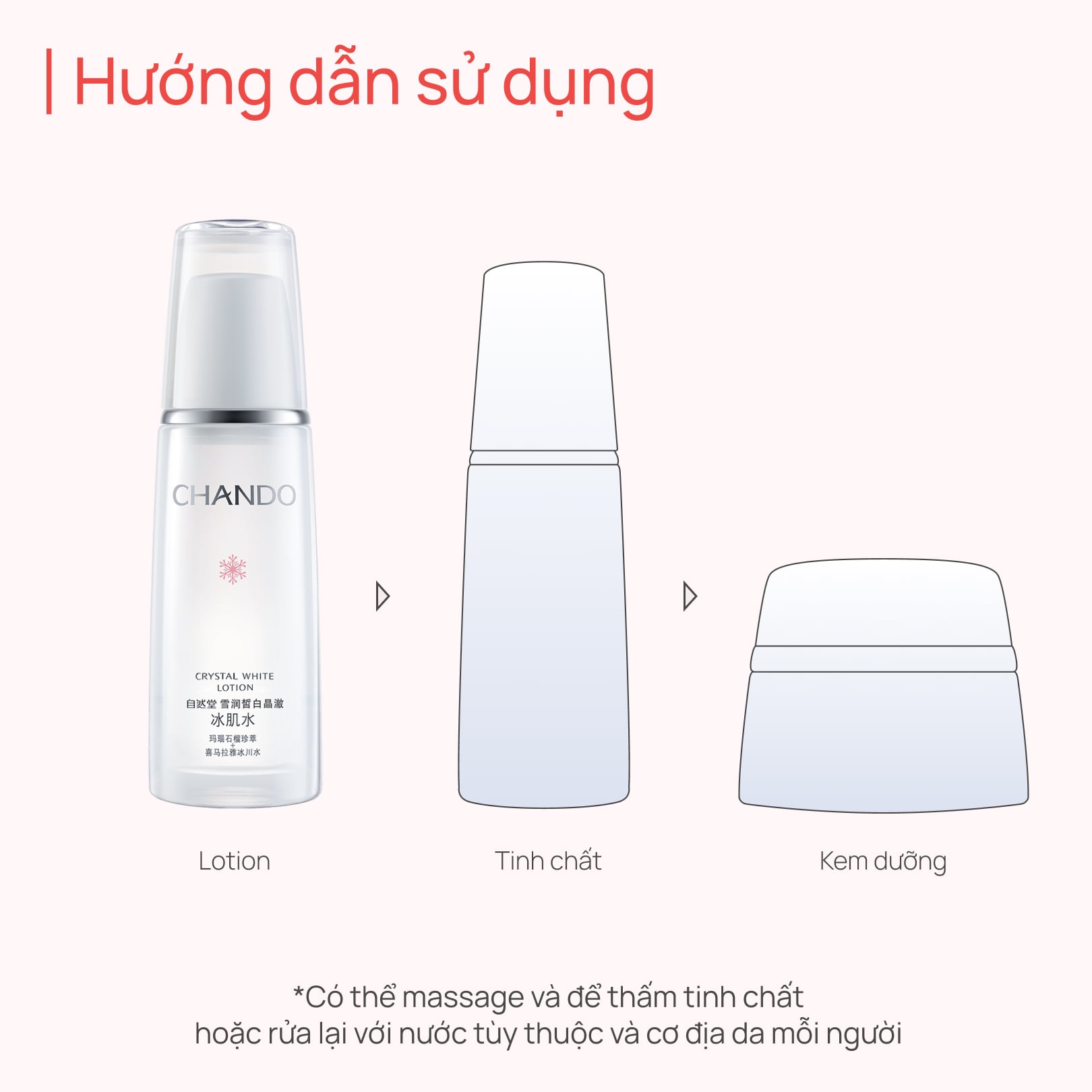 Lotion Dưỡng Ẩm, Dưỡng Sáng, Hỗ Trợ Mờ Thâm CHANDO Crystal White 160ml