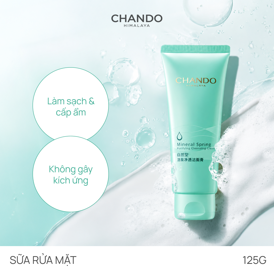 Kem Làm Sạch Cấp Ẩm Tinh Chất Suối Khoáng CHANDO Himalaya 125g Hàng Chính Hãng