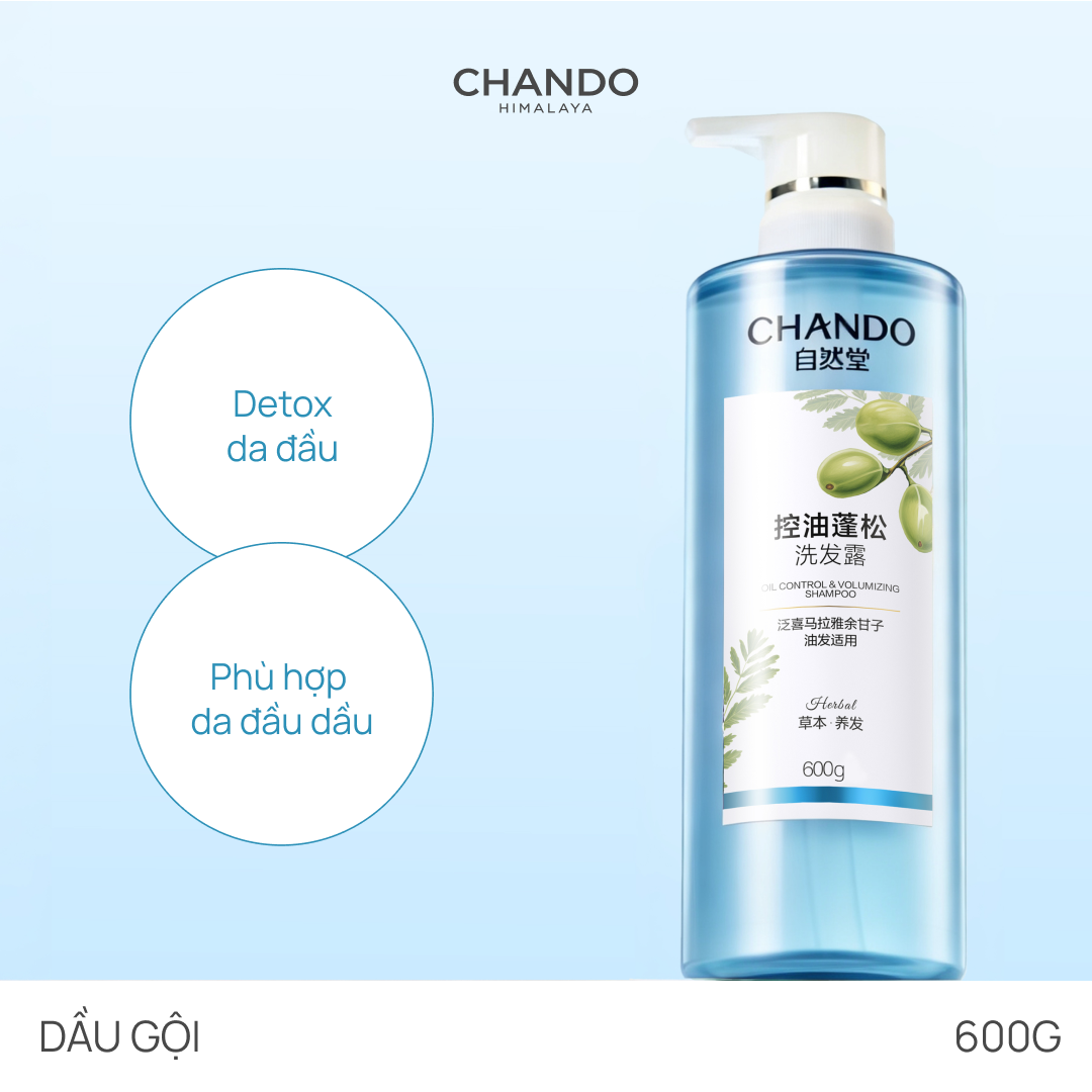 Dầu Gội Kiểm Soát Dầu & Làm Phồng Tóc CHANDO Oil Control & Volumizing Shampoo 600ml