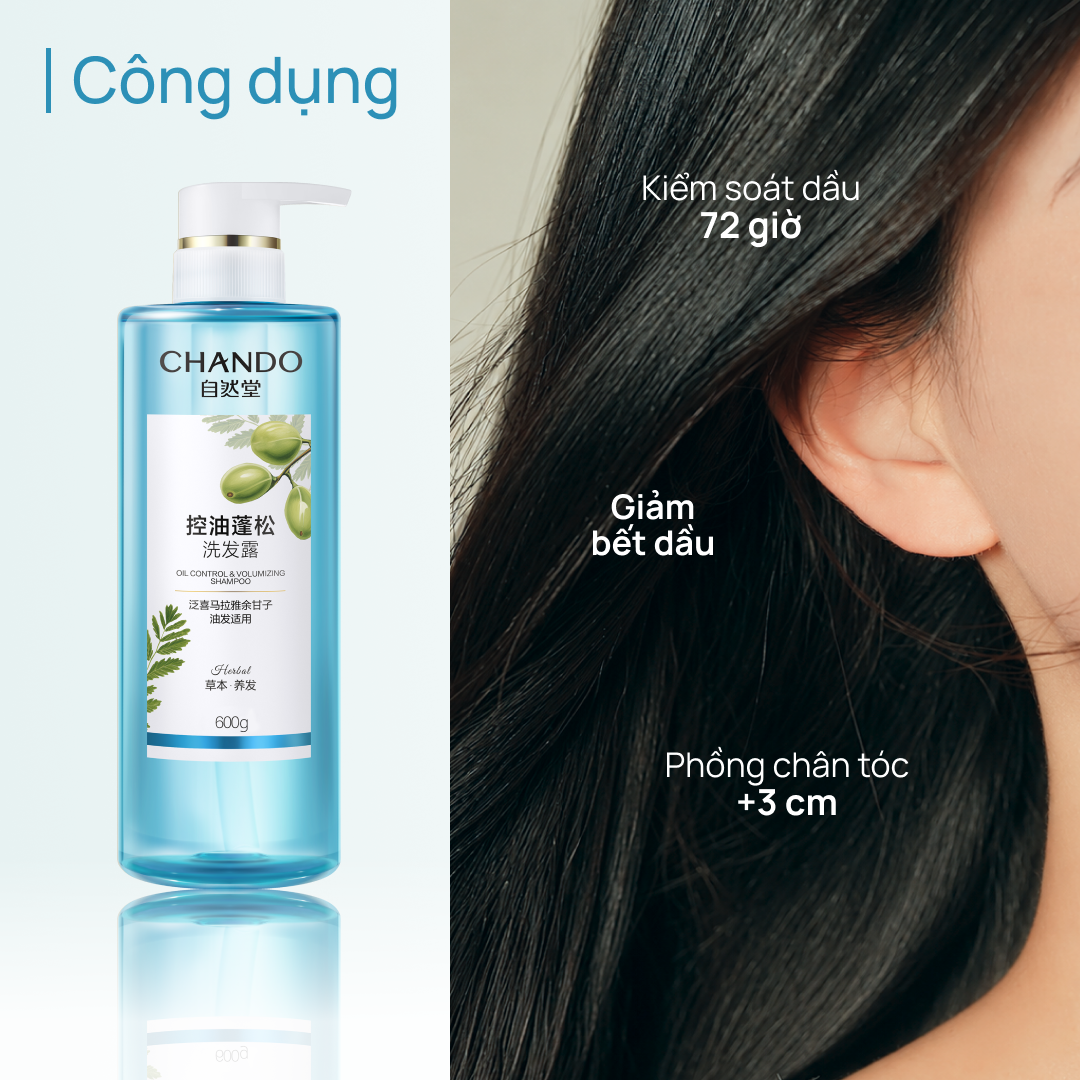 Dầu Gội Kiểm Soát Dầu & Làm Phồng Tóc CHANDO Oil Control & Volumizing Shampoo 600ml