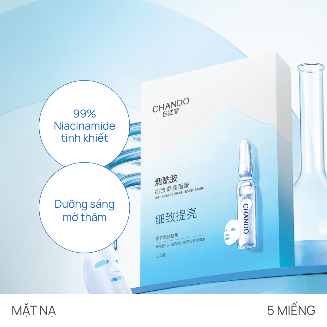 Mặt Nạ Dưỡng Sáng Cấp Ẩm CHANDO Niacinamide Brightening Mask 5 MIẾNG