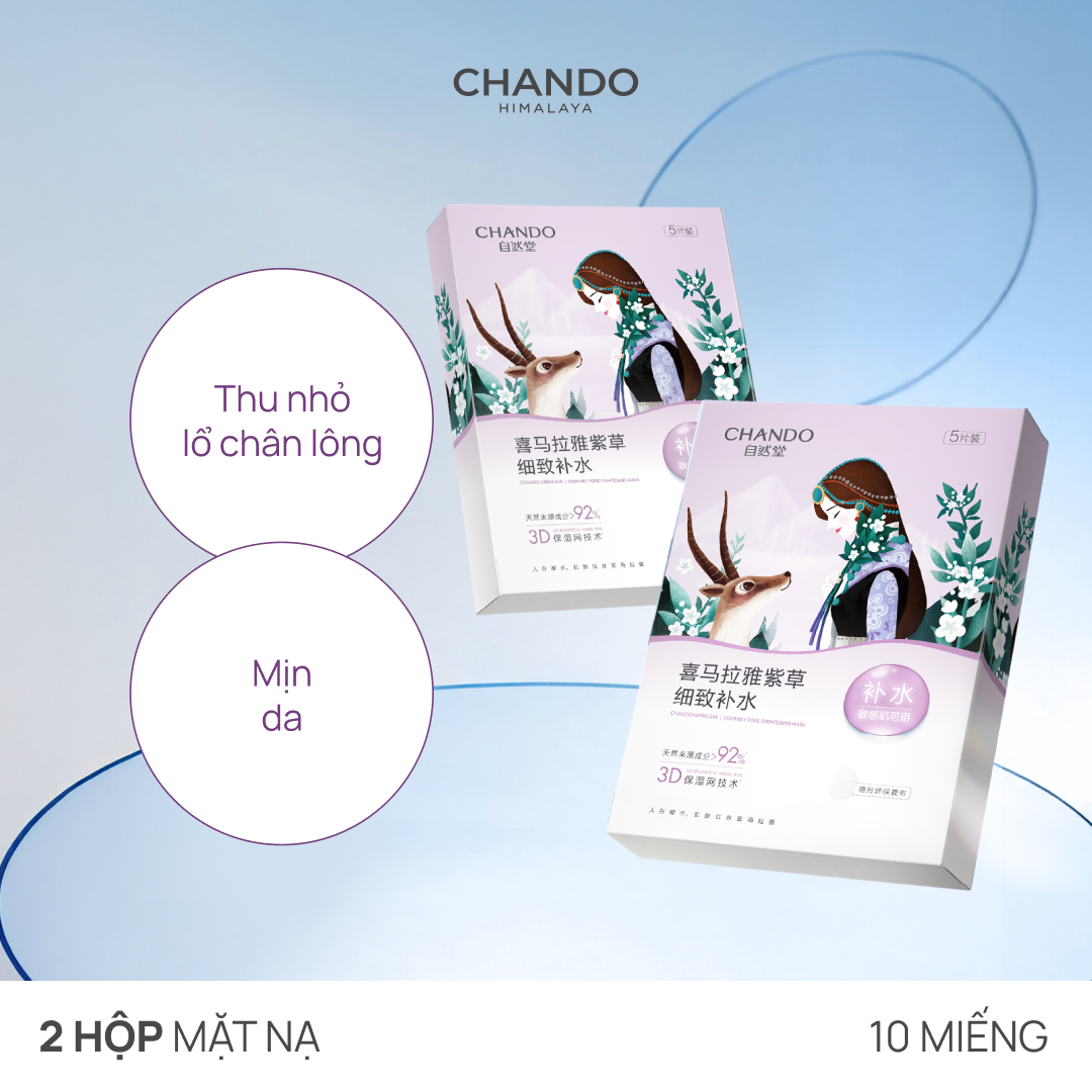 Combo 02 Mặt Nạ Thảo Dược Dưỡng Ẩm, Sáng Da, Thu Nhỏ Lỗ Chân Lông CHANDO (10 MIẾNG)
