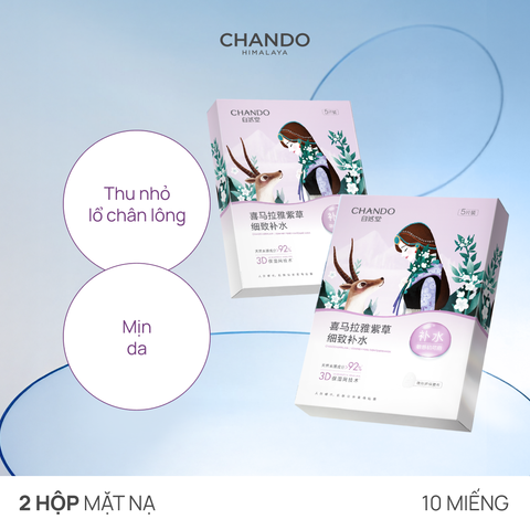 Combo 02 Mặt Nạ Thảo Dược Dưỡng Ẩm, Sáng Da, Thu Nhỏ Lỗ Chân Lông CHANDO (10 MIẾNG)
