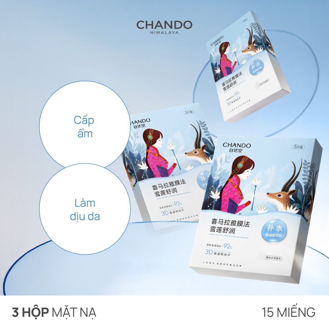 Combo 03 Mặt Nạ Thảo Dược Dưỡng Ẩm, Sáng Da, Thu Nhỏ Lỗ Chân Lông CHANDO (15 MIẾNG)