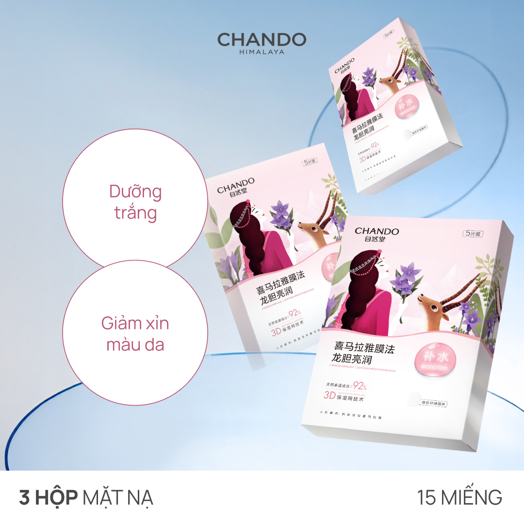 Combo 03 Mặt Nạ Thảo Dược Dưỡng Ẩm, Sáng Da, Thu Nhỏ Lỗ Chân Lông CHANDO (15 MIẾNG)