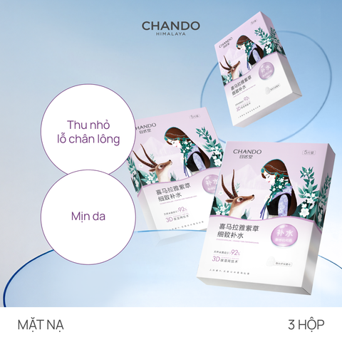 Combo 03 Mặt Nạ Thảo Dược Dưỡng Ẩm, Sáng Da, Thu Nhỏ Lỗ Chân Lông CHANDO (15 MIẾNG)