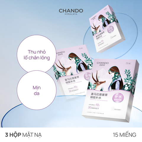 Combo 03 Mặt Nạ Thảo Dược Dưỡng Ẩm, Sáng Da, Thu Nhỏ Lỗ Chân Lông CHANDO (15 MIẾNG)