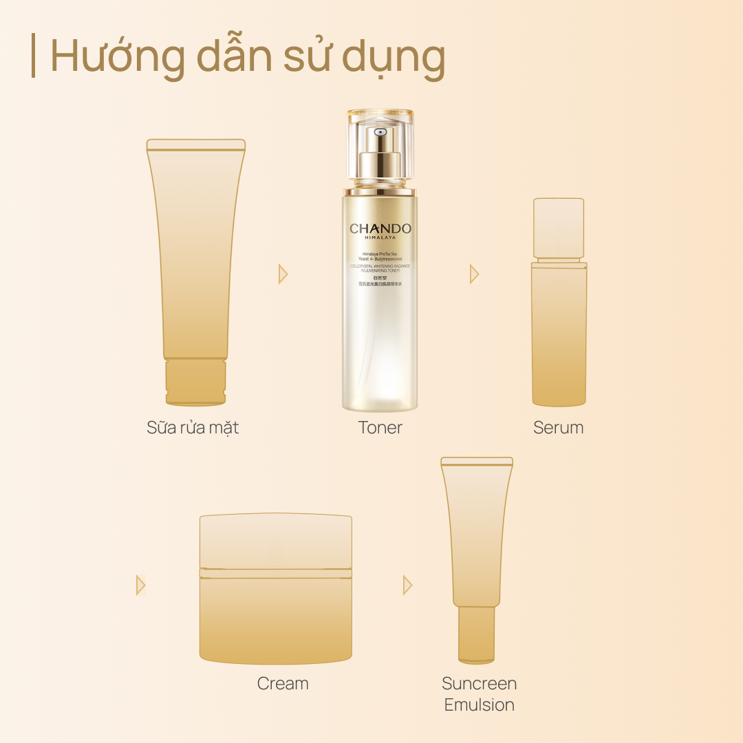 Toner Dưỡng Trắng, Làm Sáng & Chống Lão Hóa CHANDO CellCrystal Whitening Radiance Rejuvenating 150ml