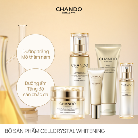 [BỘ 5 SẢN PHẨM] Làm Sạch, Làm Sáng & Chăm Sóc Da Xỉn Màu CHANDO Cell White