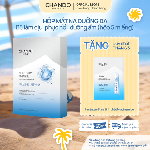 Mặt Nạ Hỗ Trợ Phục Hồi và Cân Bằng Da Chứa Lợi Khuẩn (28ml x 5pcs) CHANDO Himalaya Chính Hãng