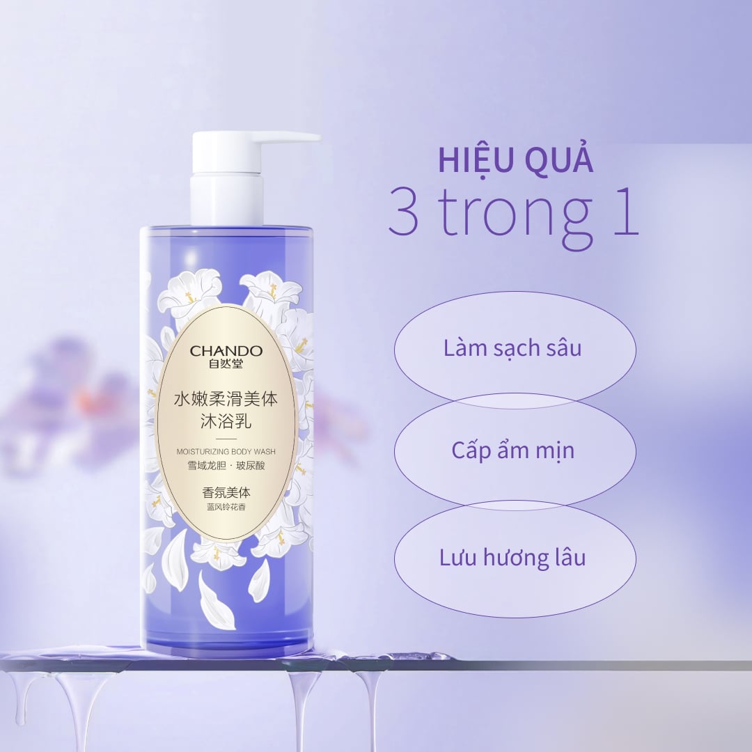 Sữa Tắm Hỗ Trợ Dưỡng Ẩm CHANDO Himalaya 600mL x 1pcs Hàng Chính Hãng