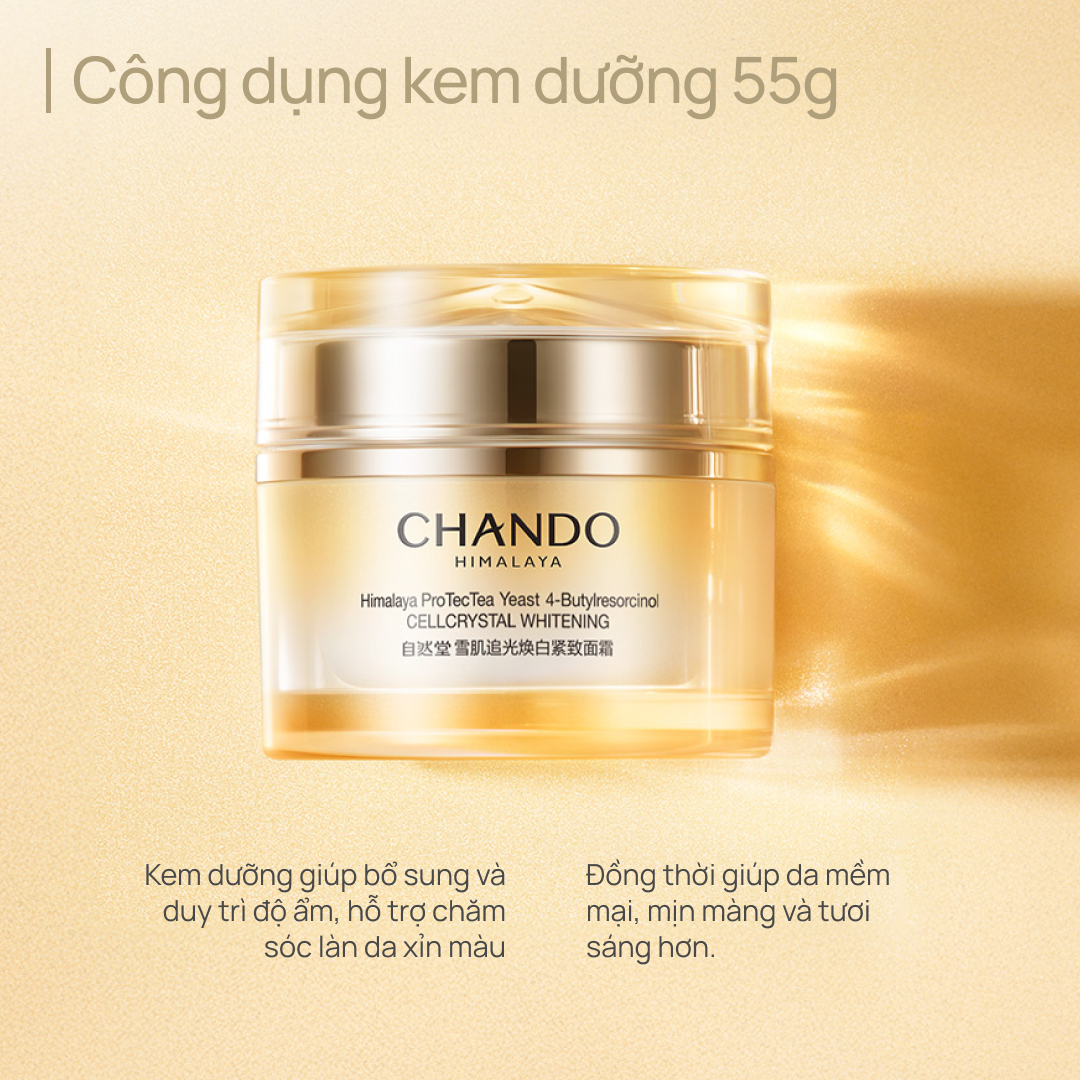 [BỘ 5 SẢN PHẨM] Làm Sạch, Làm Sáng & Chăm Sóc Da Xỉn Màu CHANDO Cell White
