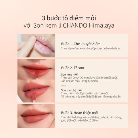 Son Kem Lì Mịn Như Nhung P01 Đào CHANDO Himalaya 2.4ml Hàng Chính Hãng