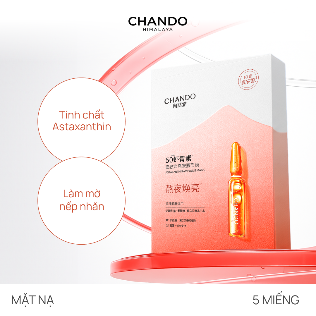 Mặt Nạ Chống Oxy Hóa CHANDO Astaxanthin Ampoule Mask 5 MIẾNG