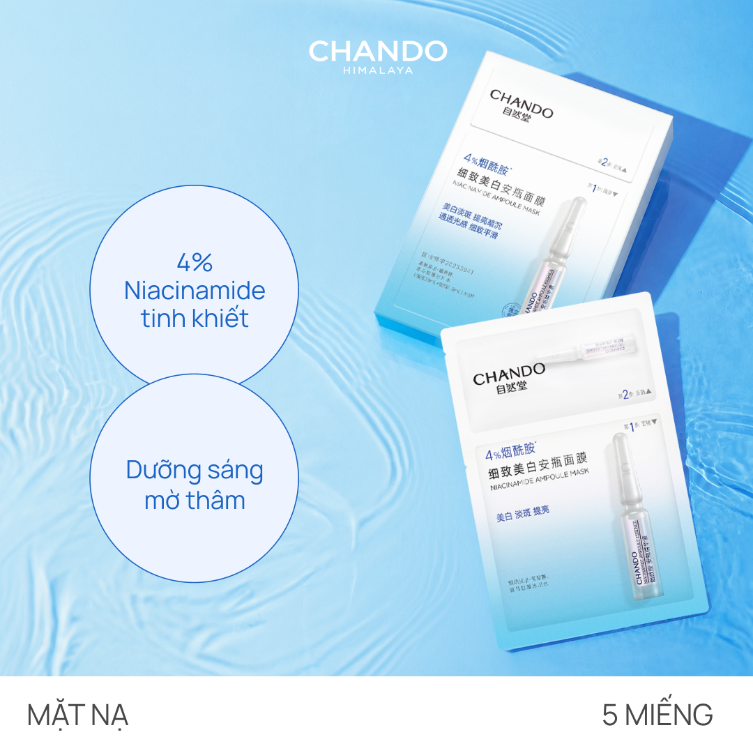 Mặt Nạ Dưỡng Trắng CHANDO Niacinamide Ampoule Mask 5 MIẾNG