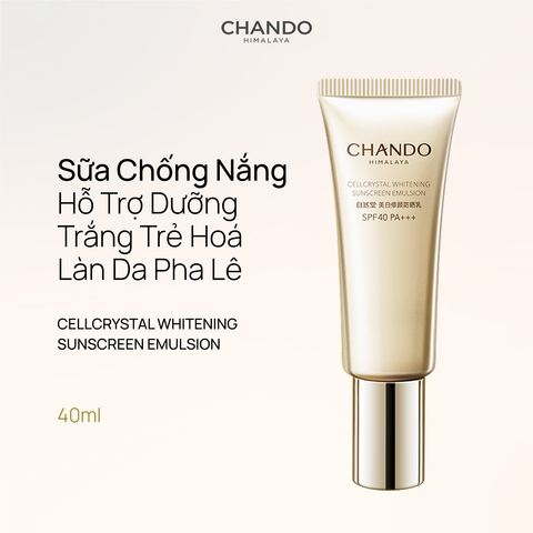 Sữa Chống Nắng Hỗ Trợ Dưỡng Trắng Trẻ Hoá Da Pha Lê CHANDO Himalaya 40ml Chứa Niacinamide Hàng Chính Hãng