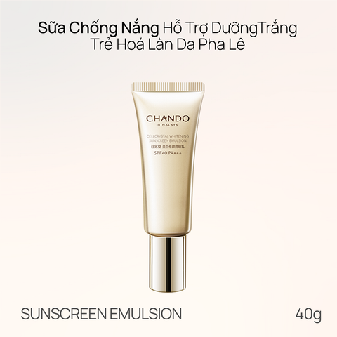 Sữa Chống Nắng Hỗ Trợ Dưỡng Trắng Trẻ Hoá Da Pha Lê CHANDO Himalaya 40ml Chứa Niacinamide Hàng Chính Hãng