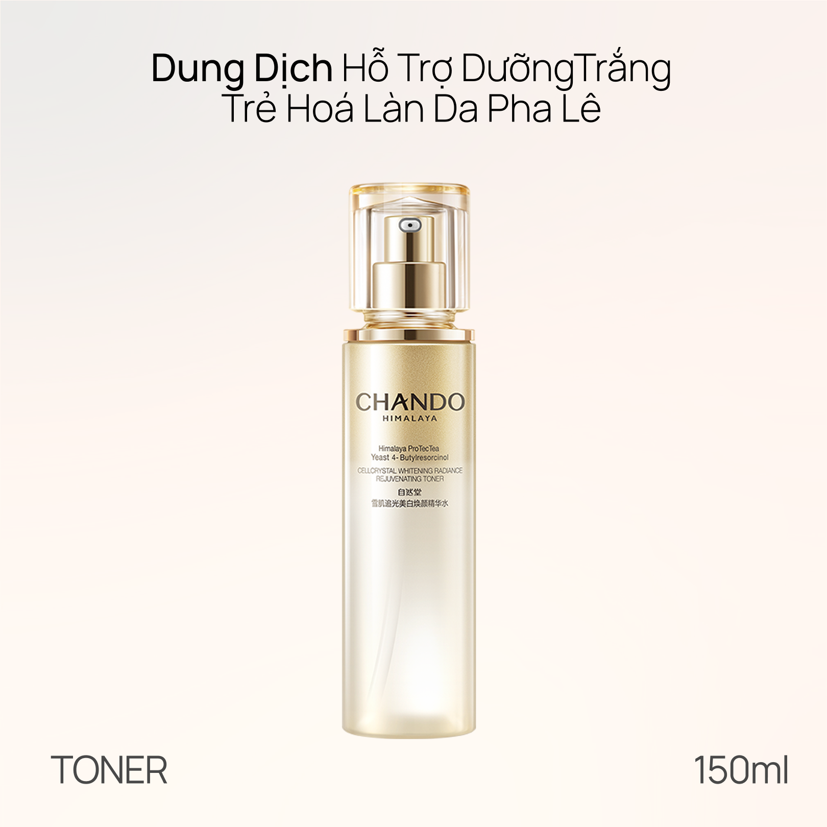 Toner Dưỡng Trắng, Làm Sáng & Chống Lão Hóa CHANDO CellCrystal Whitening Radiance Rejuvenating 150ml