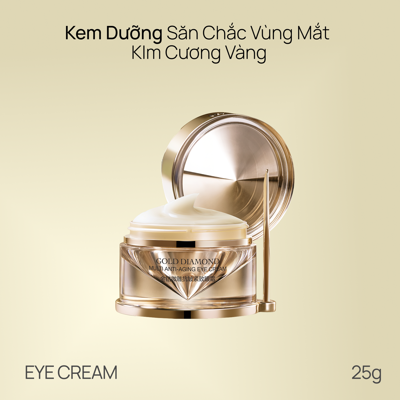 Kem Dưỡng Mắt Chống Lão Hóa, Làm Săn Chắc & Giảm Nếp Nhăn CHANDO Gold Diamond Multi Anti-aging Eye Cream 20g