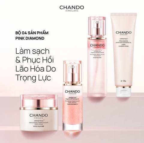 Bộ 4 Sản phẩm Làm sạch & Giúp Phục Hồi Lão Hóa Do Trọng Lực Pink Diamond
