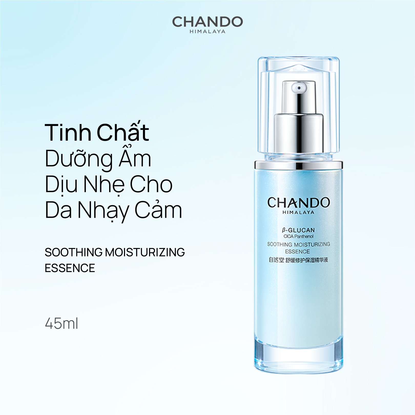 Tinh Chất Dưỡng Ẩm Dịu Nhẹ Cho Da Nhạy Cảm CHANDO Himalaya 45ml Chứa Provitamin B5 Hàng Chính Hãng
