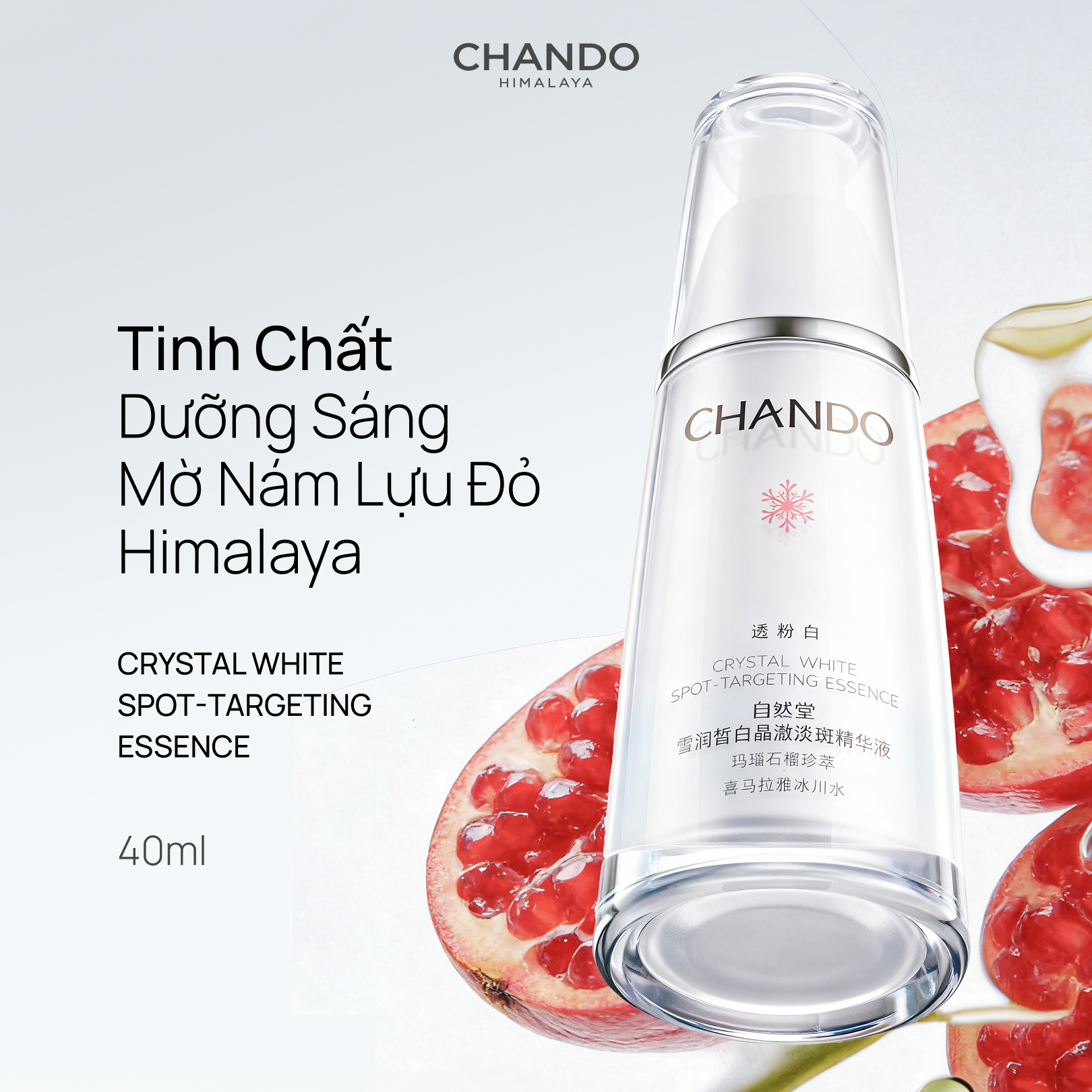 Tinh chất hỗ trợ dưỡng sáng mờ nám Pha lê CHANDO Himalaya Crystal White Serum 40ml