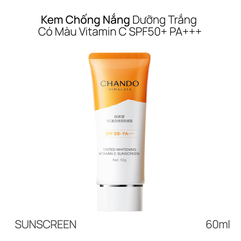 Kem Chống Nắng Hỗ Trợ Dưỡng Trắng Có Màu Vitamin C CHANDO Himalaya SPF50+ PA+++ 50G