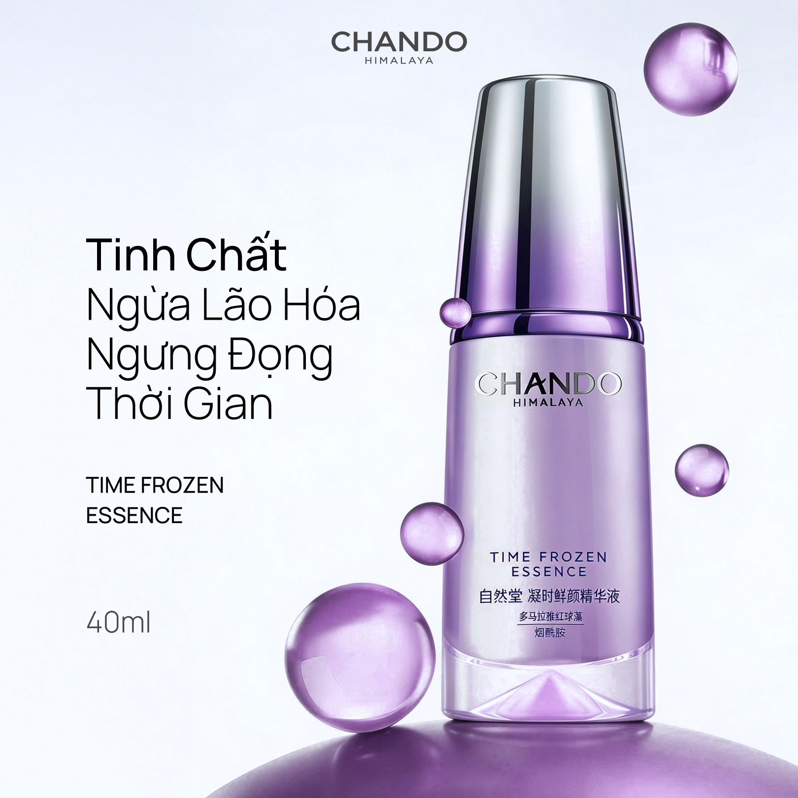 Tinh Chất Giúp Phục Hồi Da Lão Hoá Ngưng Đọng Thời Gian CHANDO Himalaya 40ml Chứa Niacinamide Hàng Chính Hãng